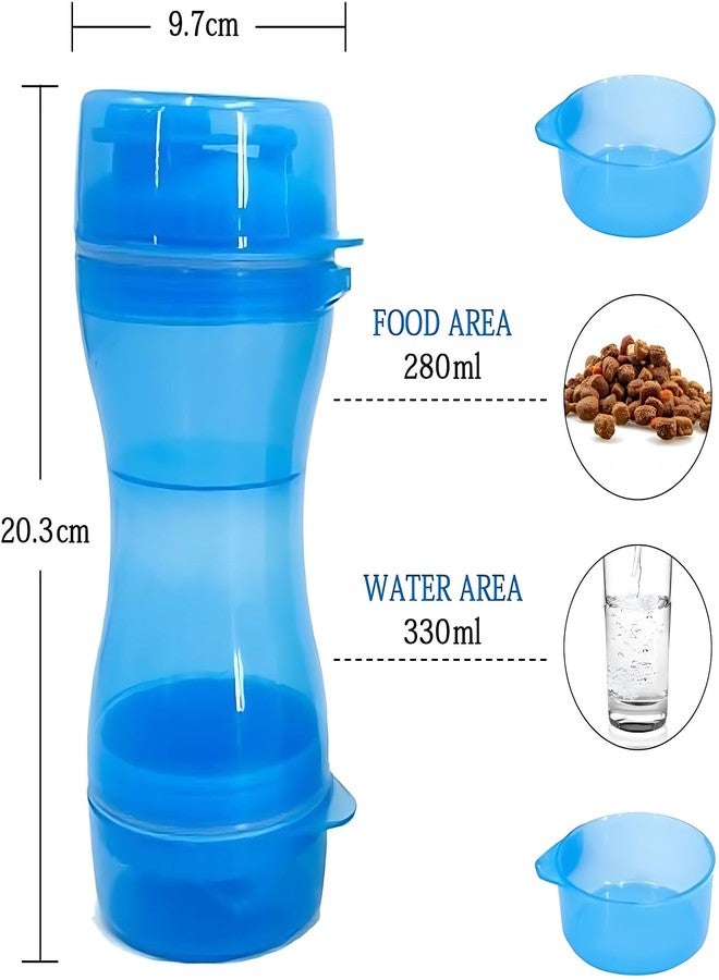 GION Pet Water Bottles Portable Leak-Proof Drinking Bottle, 2-in-1 Puppy Water Bottle, Dry Food for Dogs and Cats//Dog Water Cup with Feeder and Food Container Travel Pet Water Dispenser (1Pcs) - Image 2